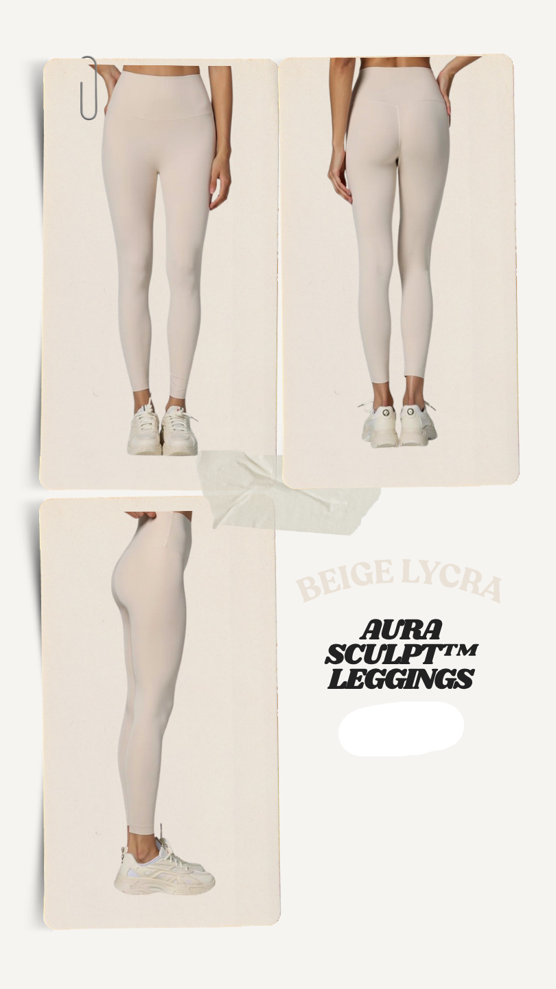 AuraFit Sculpt™ Leggings (Beige Lycra)